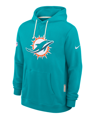 Мужское худи Miami Dolphins Initial Home Sideline Nike Dri-FIT NFL Pullover Hoodie