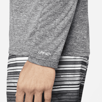 Nike Camiseta Hydroguard de natación de manga larga de tela jaspeada para hombre
