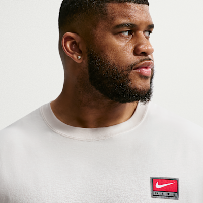 Ανδρική κοντομάνικη πλεκτή μπλούζα Nike Life σε τετράγωνη γραμμή