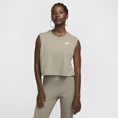 Playera cropped sin mangas para mujer Nike Sportswear Club