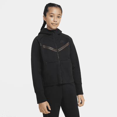 Sudadera con gorro de cierre completo para niñas talla Nike Sportswear Tech Fleece. Nike.com