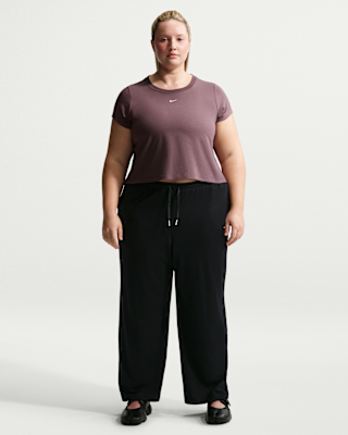 Женские  Nike Sportswear Chill Knit Mid-Rise Lightweight Open-Hem Pants (Plus Size)