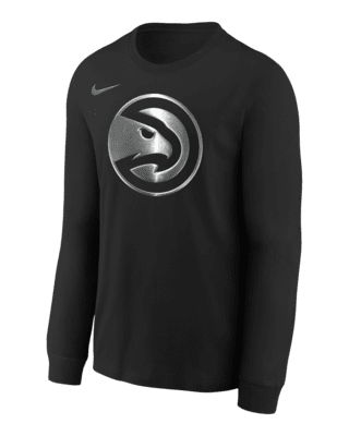 Подростковая футболка Atlanta Hawks Courtside Big Kids' Nike NBA Boxy Long-Sleeve