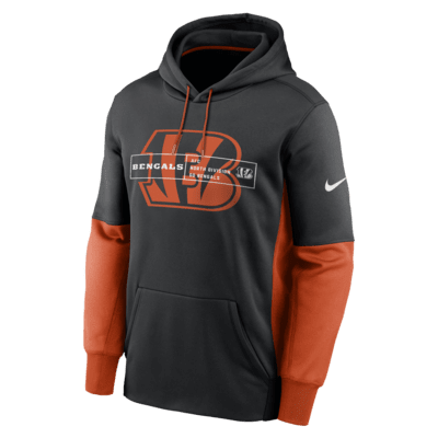 Men's Nike NFL Therma Fit Denver Broncos Orange Hoodie Hooded Sweatshirt Sz  M