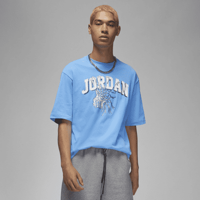 blue jordan tee