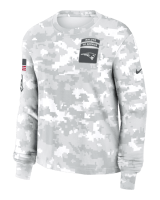 Женская футболка New England Patriots Salute to Service Edge Lockup Nike Dri-FIT NFL Long-Sleeve