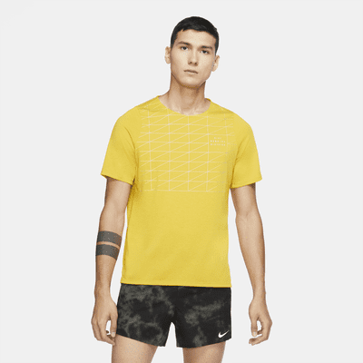 yellow nike running top