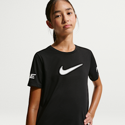 Playera de entrenamiento de manga corta Dri-FIT para niña talla grande Nike Pro