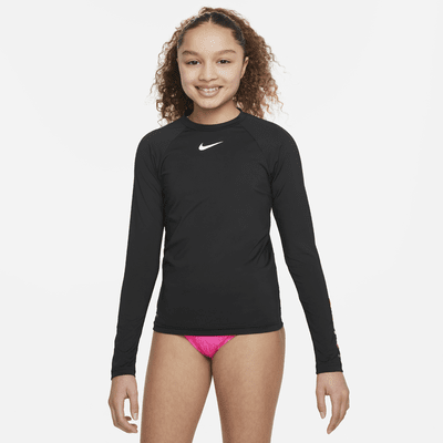 Playera Hydroguard de manga larga para niña talla grande Nike Swim Charms