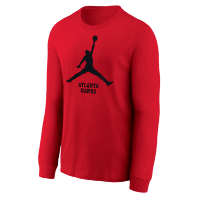 Playera de manga larga Jordan de la NBA para niños talla grande Atlanta Hawks Essential