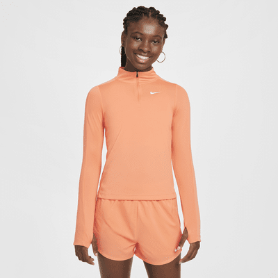 Haut à manches longues et demi-zip Nike Dri-FIT pour ado (fille)