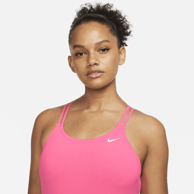 Nike HydraStrong Solid Women's Spiderback 1-Piece Swimsuit. Nike IE