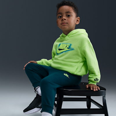 Conjunto de 2 piezas de sudadera con gorro de tejido Fleece ligero infantil Nike Glow With Me