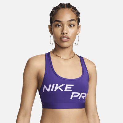 Bra deportivo sin almohadilla con gráfico para mujer Nike Pro Swoosh Light Support