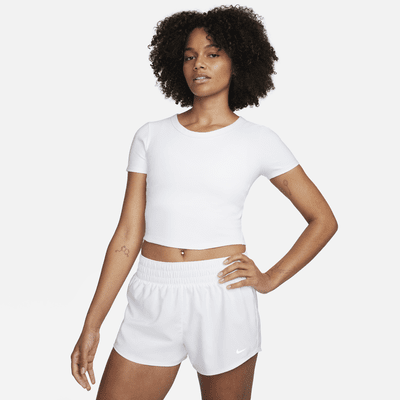 Nike One Fitted Dri-FIT croptop met korte mouwen voor dames