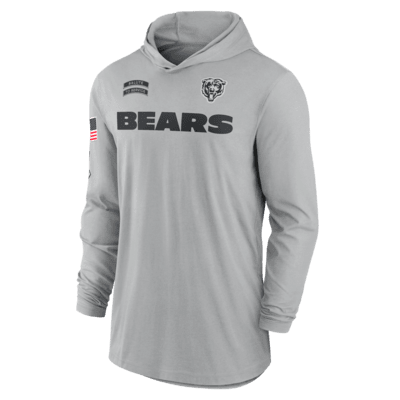 Chicago Bears Salute to Service Edge Mascot Lockup Men’s Nike Dri-FIT NFL Long-Sleeve Hooded Top