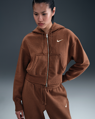 Женское худи Nike Sportswear Phoenix Fleece Loose Full-Zip Cropped Hoodie