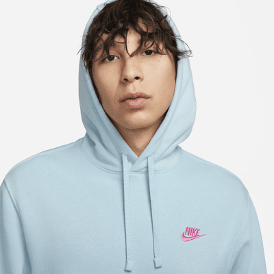 nike club hoodie in pale blue