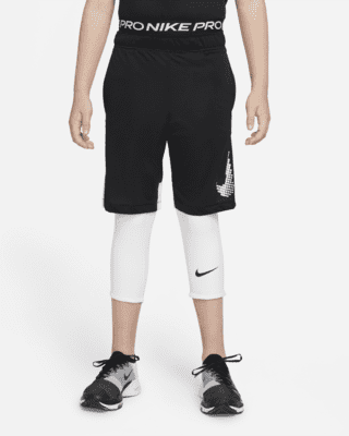 Nike Boys' Pro Dri-Fit Shorts, Medium, Black/White