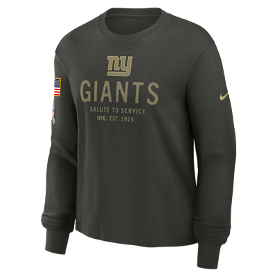 New York Giants Salute to Service Sideline Women's Nike Dri-FIT NFL Long-Sleeve T-Shirt