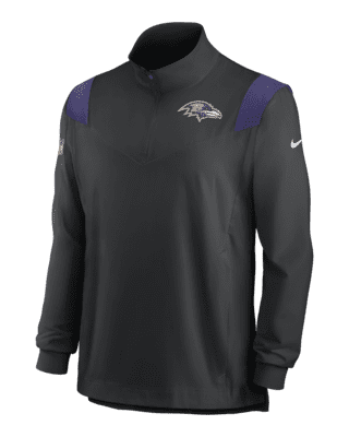 Men's Nike Black Baltimore Ravens Lightweight Performance Hooded Long Sleeve T-Shirt Size: Medium