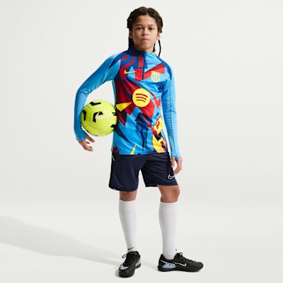 FC Barcelona Strike Fourth Nike Dri-FIT Pre-Match Fußball Drill Oberteil für ältere Kinder