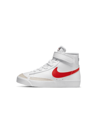 white nike with red swoosh