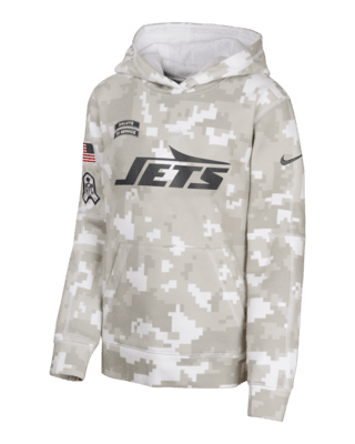 Подростковое худи New York Jets Salute to Service Primary Edge Club Big Kids' Nike NFL Pullover Hoodie