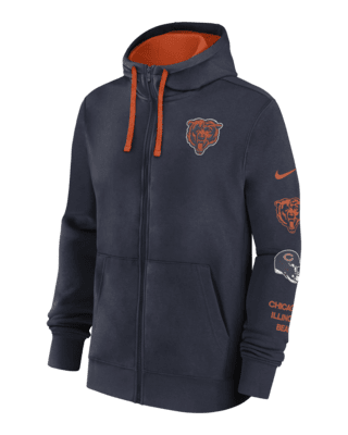 Мужское худи Chicago Bears Club Nike NFL Full-Zip Hoodie