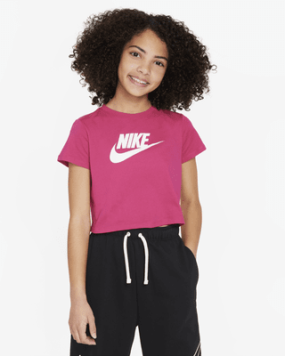 Nike NKG Girls Jumbo Futura Tee Female T-Shirt Fuchsia Size 7 Cotton