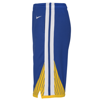 Shorts Nike Dri-FIT Swingman de la NBA para niños talla grande Golden State Warriors Icon Edition