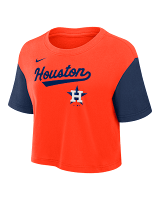 Женская футболка Houston Astros Script Nike Dri-FIT MLB Cropped