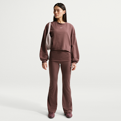 Sudadera de cuello redondo de French Terry oversized para mujer Nike Sportswear Chill Terry