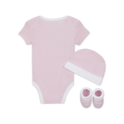 Nike Baby (0-6M) Bodysuit, Hat and Booties Box Set