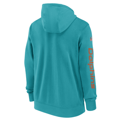 Miami Dolphins Sideline Team Issue Club Men's Nike Full Zip Hoodie