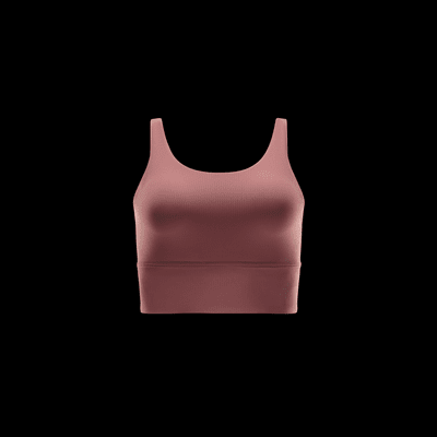 Bra deportivo de baja sujeción de talle largo con almohadillas para mujer Nike Zenvy Rib