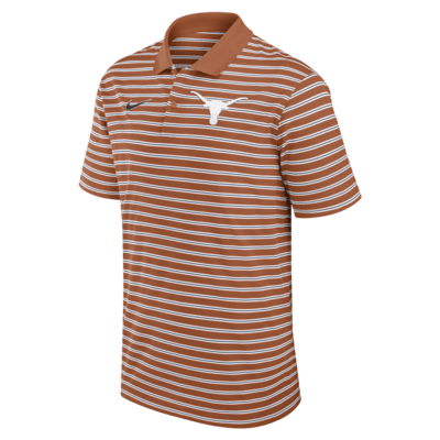 Polo universitario Nike Dri-FIT para hombre Texas Longhorns Primetime Victory Striped