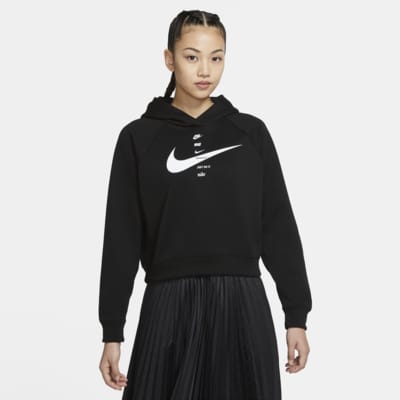 black nike swoosh hoodie