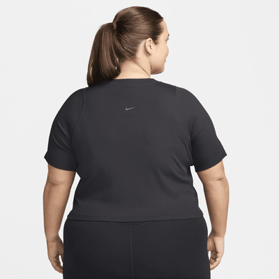 Nike Zenvy Rib Camiseta corta de manga corta Dri-FIT (Talla grande) - Mujer