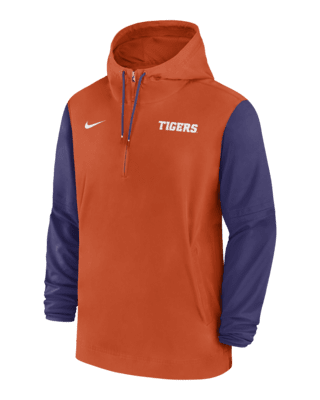 Мужская куртка Clemson Tigers Sideline Pre-Game Player Nike College 1/2-Zip Hooded