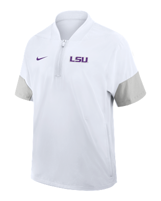 Мужская куртка LSU Sideline Coach Nike College 1/2-Zip Short-Sleeve