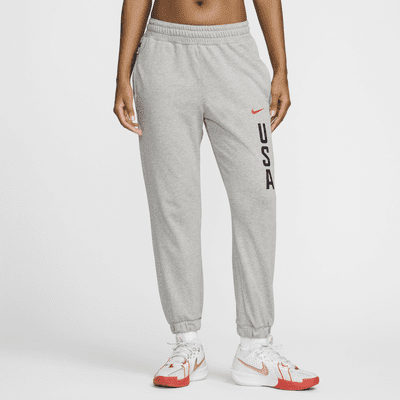 Pants de básquetbol de tejido Fleece Nike para mujer USA Practice