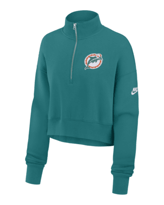 Женские  Miami Dolphins Rewind Phoenix Nike NFL Cropped 1/4-Zip Crew