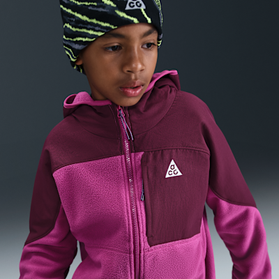 Sudadera con gorro Polartec® de cierre completo para niños talla grande Nike ACG "Wolf Tree"