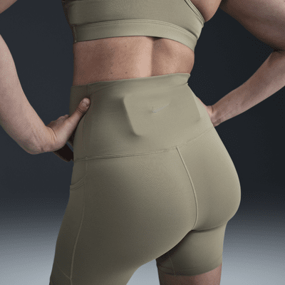 Nike (M) One Dri-FIT Bike Shorts (ca. 20 cm) mit hohem Bund und Taschen für Damen (Schwangere und Mütter)