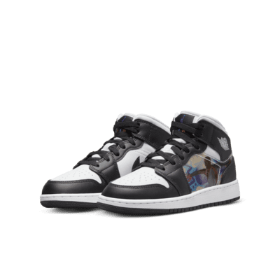 black and silver jordan 1 kids