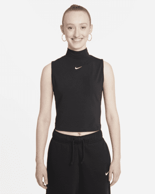 nike sportswear women's essential fleece mock top