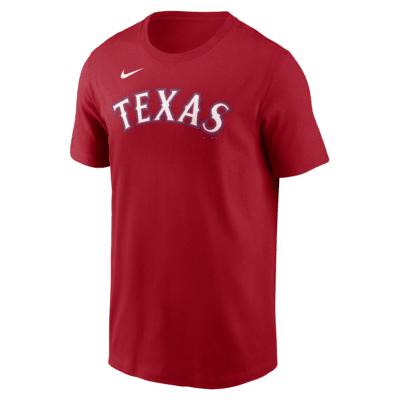 Playera Nike de la MLB para hombre Texas Rangers Fuse Wordmark