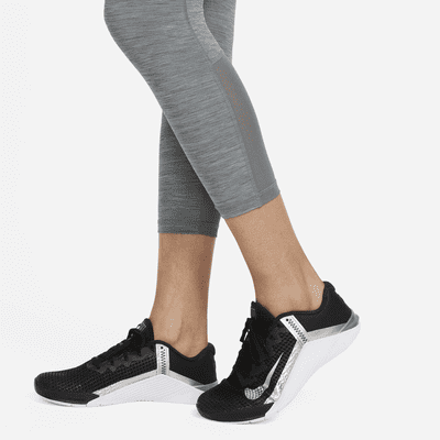 Nike Pro Women's Mid-Rise Crop Mesh Panel Leggings