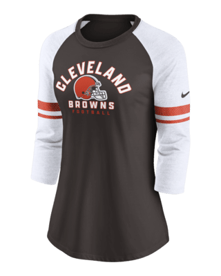 Nike Women's Fashion (NFL Cleveland Browns) High-Hip T-Shirt in Orange, Size: Small | NKZZ060K93-06V